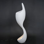 curved sculptural floor lamp ivory modern ambient lighting decor