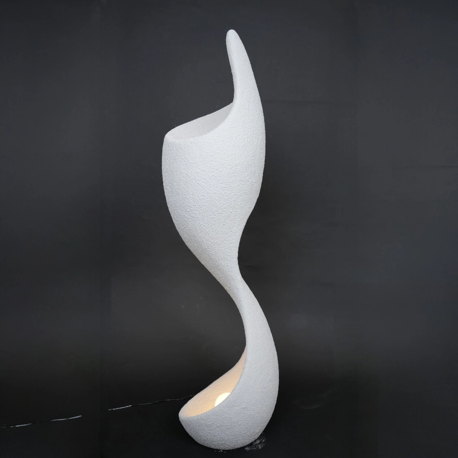 curved sculptural floor lamp ivory modern ambient lighting decor