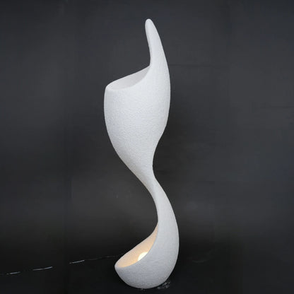 curved sculptural floor lamp ivory modern ambient lighting decor