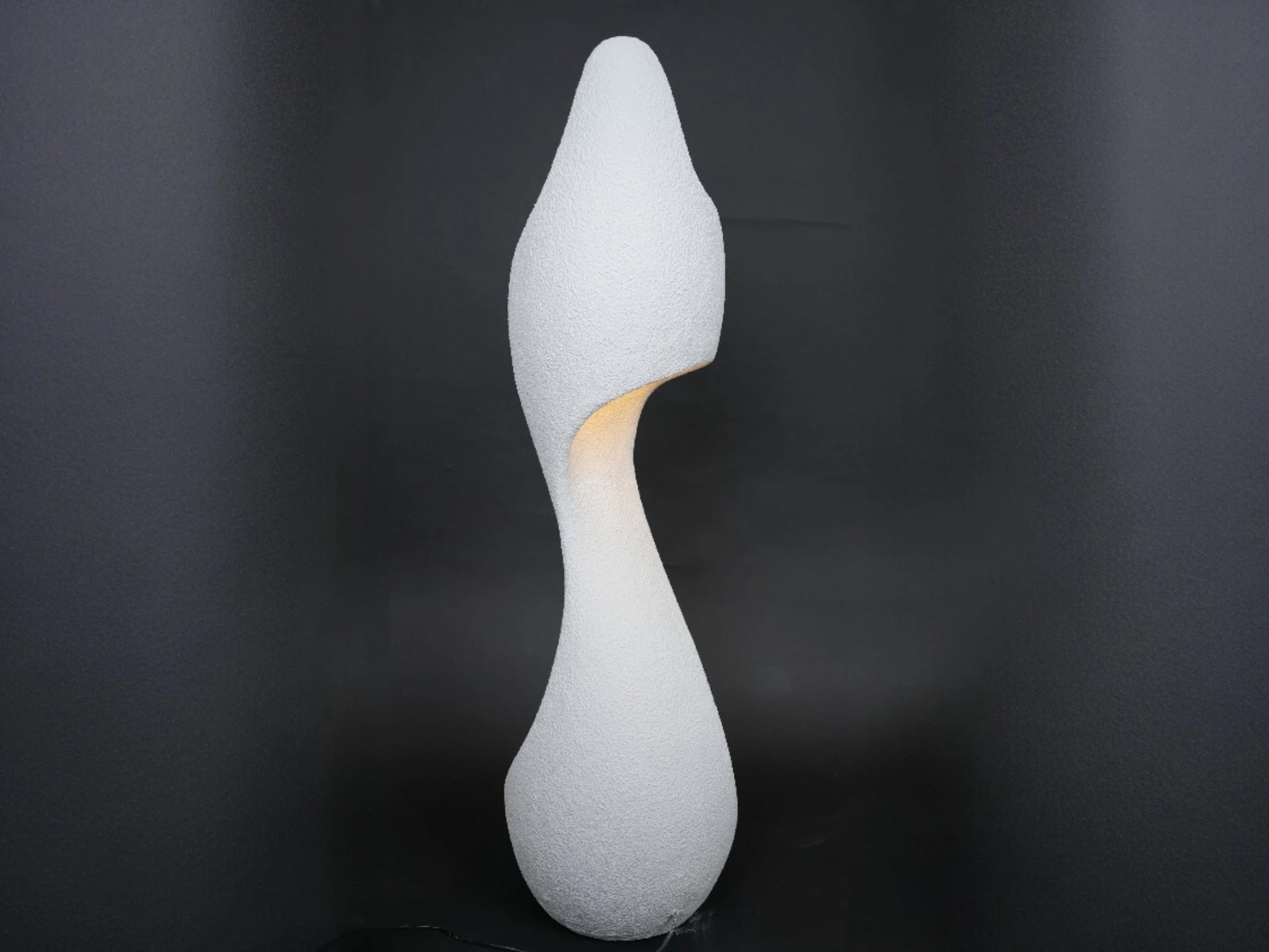 curved sculptural floor lamp ivory modern ambient lighting decor