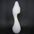 curved sculptural floor lamp ivory modern ambient lighting decor