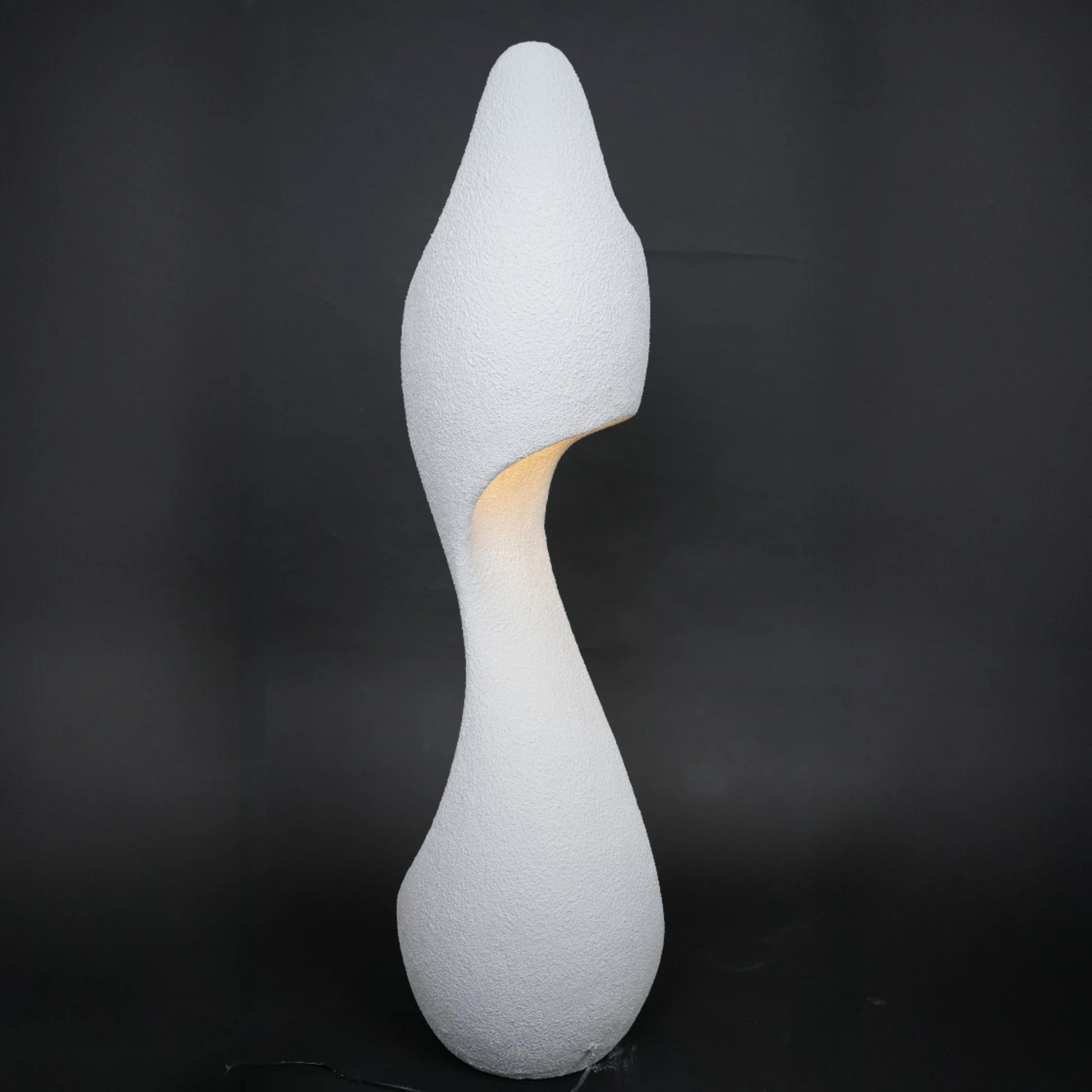 curved sculptural floor lamp ivory modern ambient lighting decor