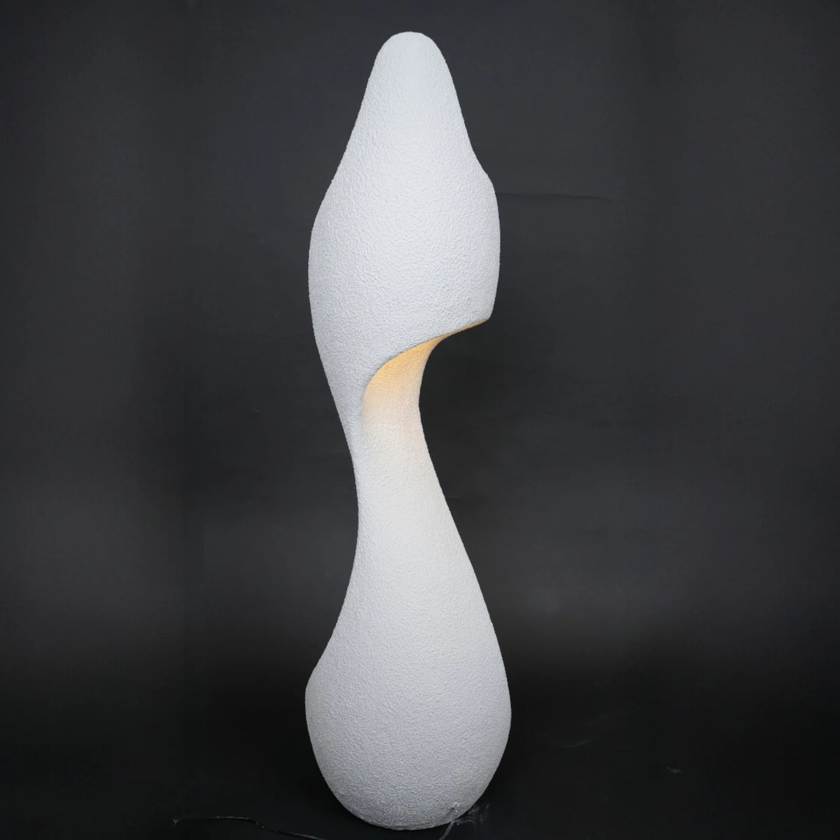 curved sculptural floor lamp ivory modern ambient lighting decor