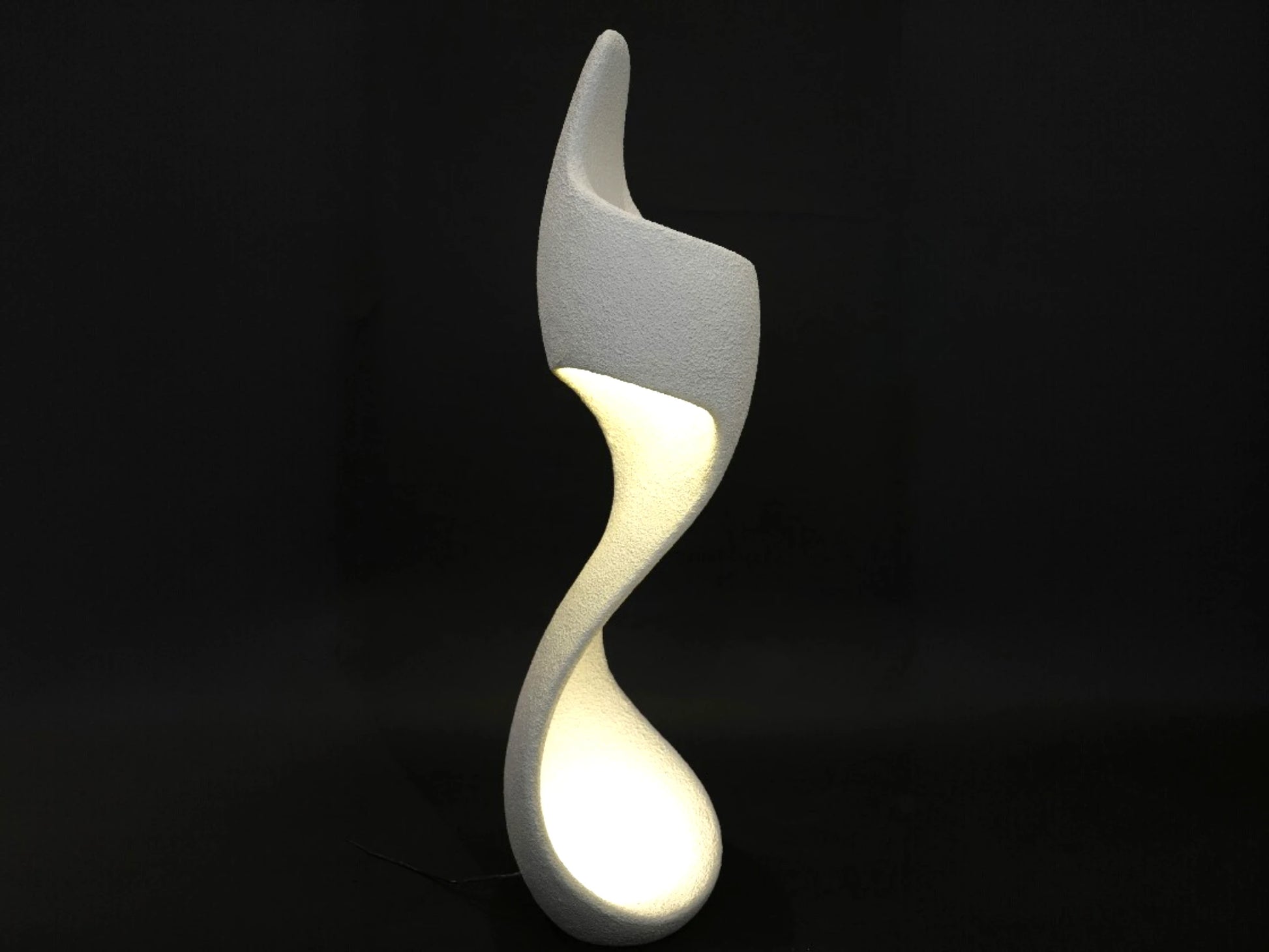 curved sculptural floor lamp ivory modern ambient lighting decor