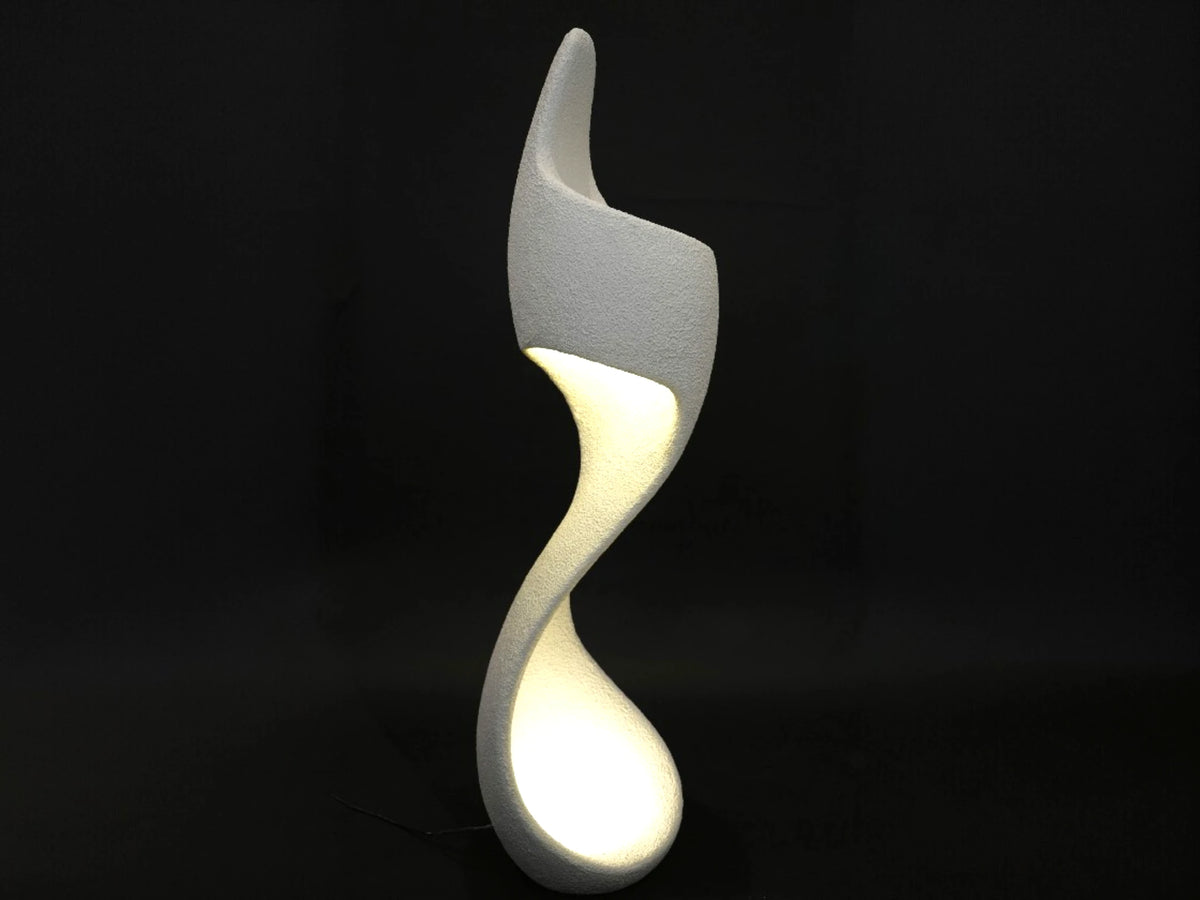 curved sculptural floor lamp ivory modern ambient lighting decor