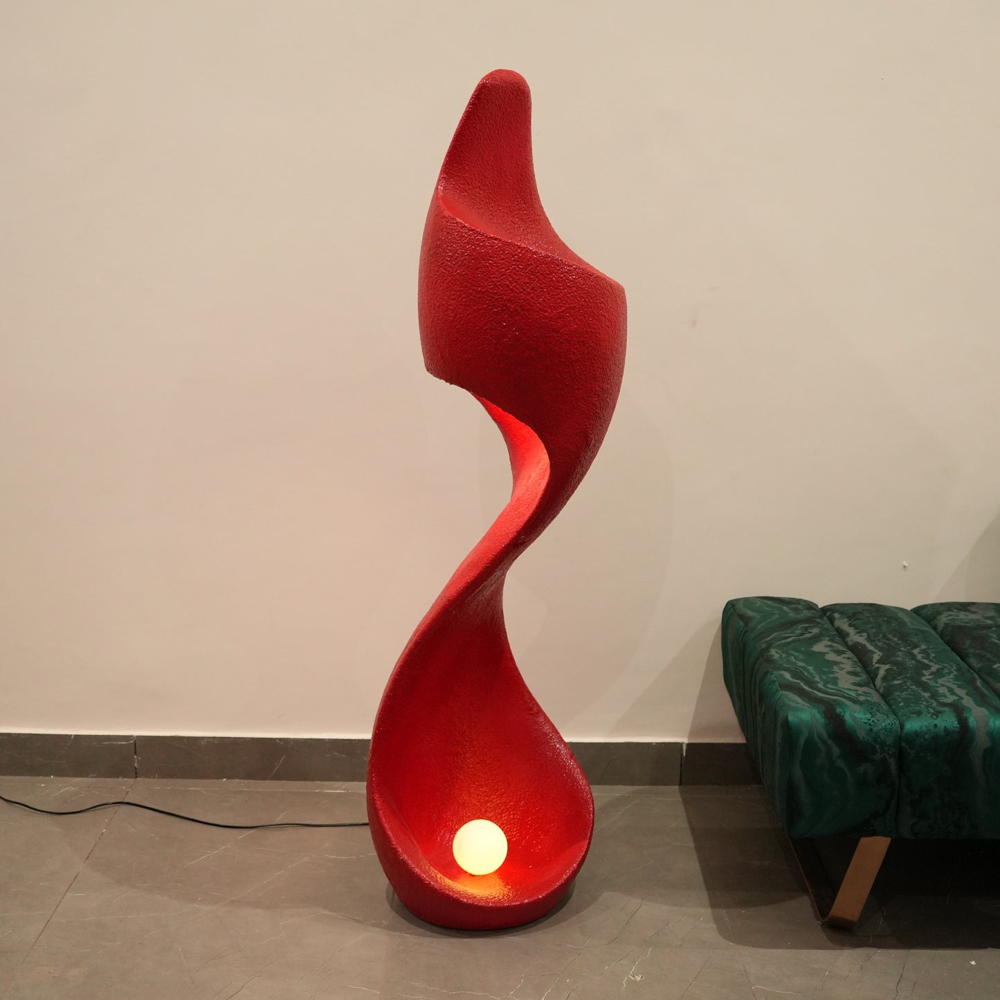 modern abstract red floor lamp for living room