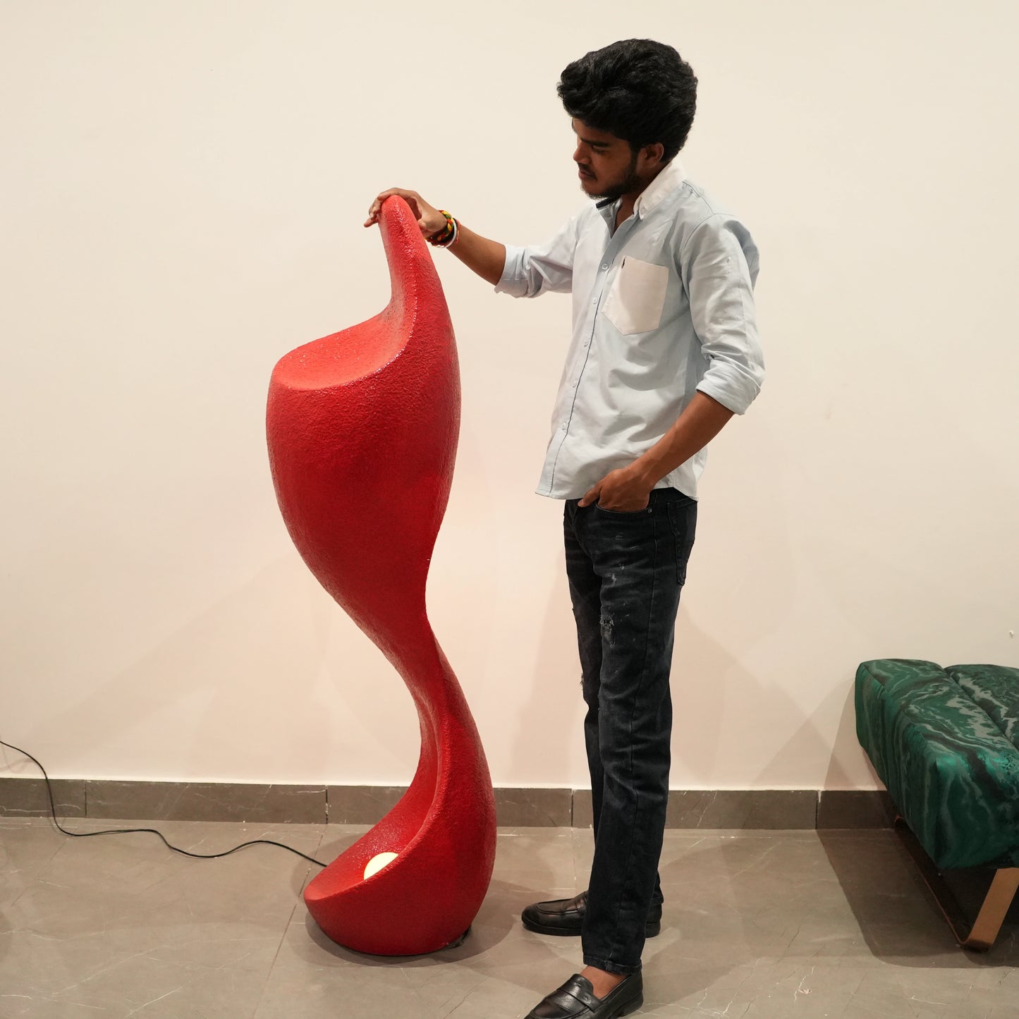 contemporary curved floor lamp artistic design
