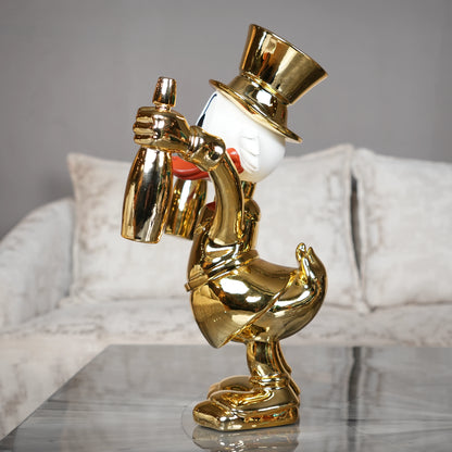 gold decorative duck statue for modern home interiors