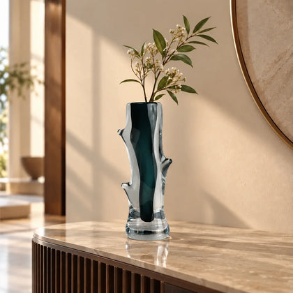 Emerald stem vase rim w/ small loop accent