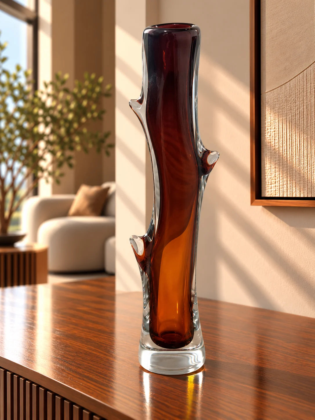 Emerald stem vase rim w/ small loop accent