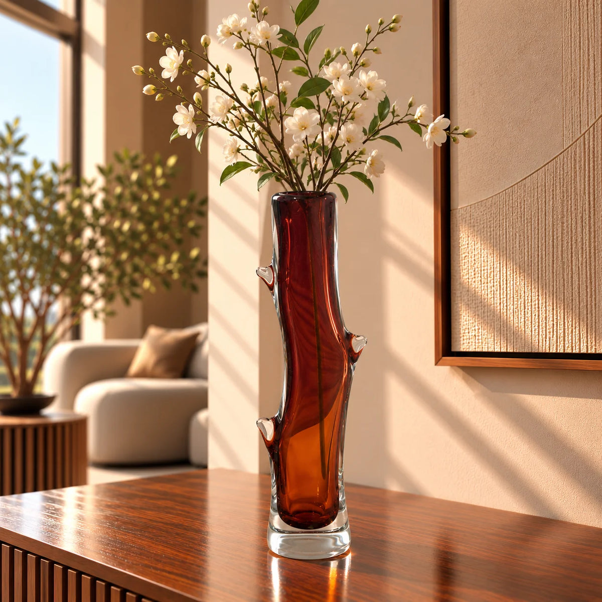 Emerald stem vase rim w/ small loop accent