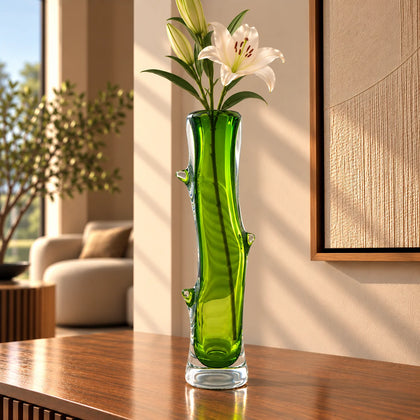 Emerald stem vase rim w/ small loop accent