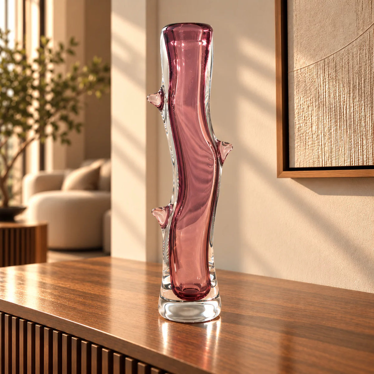 Emerald stem vase rim w/ small loop accent