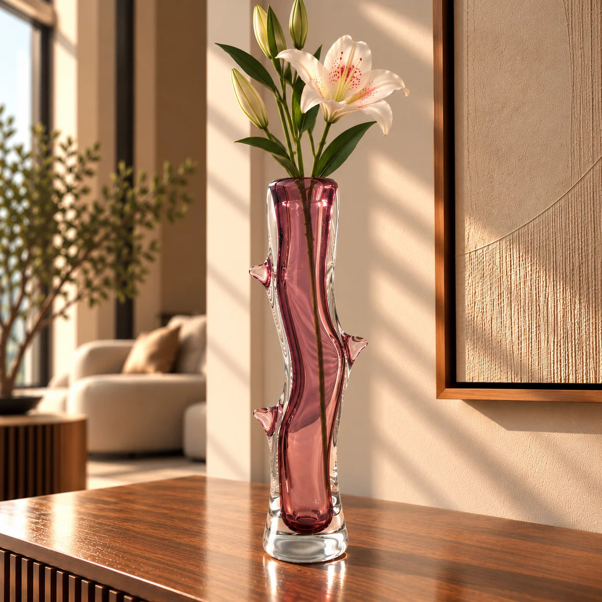 Emerald stem vase rim w/ small loop accent