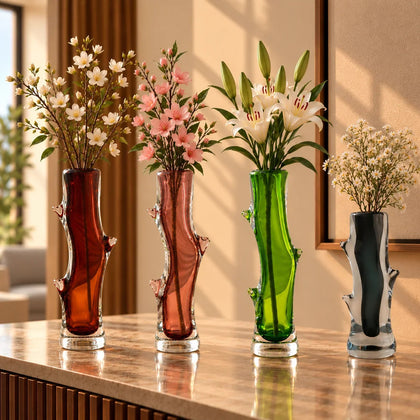 Emerald stem vase rim w/ small loop accent