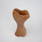 Brown textured ceramic vases with three unique shapes for modern rustic home decor styling