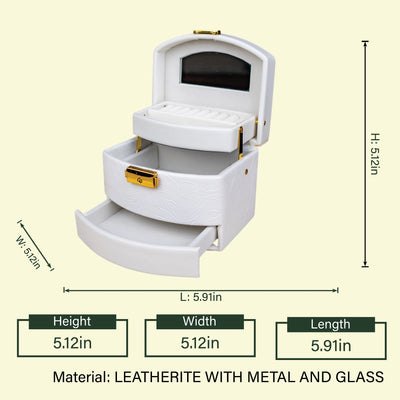 Elegant White Jewelry Box - Small