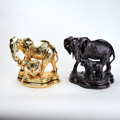 gold and black elephant family decor showpiece luxury home accent
