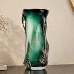Emerald Aura Glass Vase