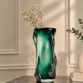 Emerald Aura Glass Vase