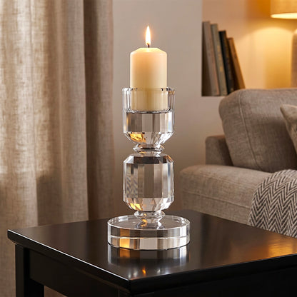 Faceted Crystal Taper Candle Holder