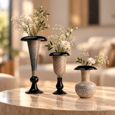 Flared Rim Speckle Glass Vase
