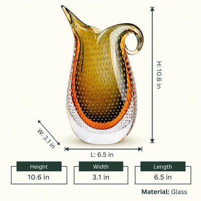 Flowline Amber Glass Vase