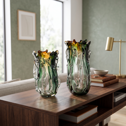 Forest Ember Glass Vase