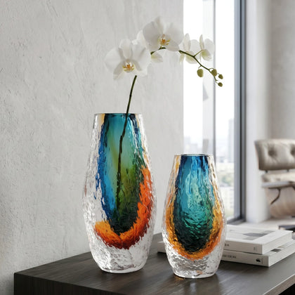 Fusion Core vase pair w/ orchids, lifestyle