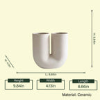 Cream dual curve vase, 9.84in spec diagram