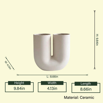 Cream dual curve vase, 9.84in spec diagram