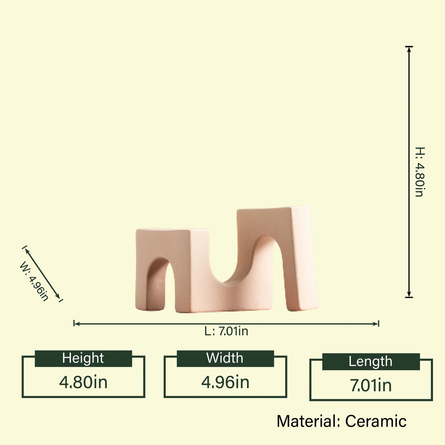 Dual Passageway blush twin arches w/ dimensions
