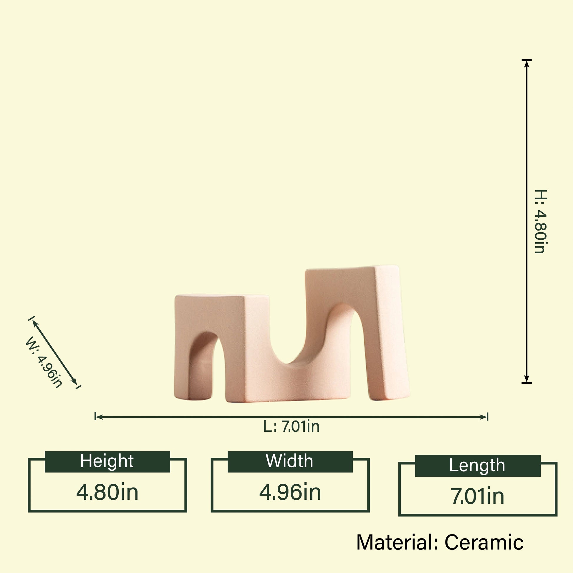 Dual Passageway blush twin arches w/ dimensions