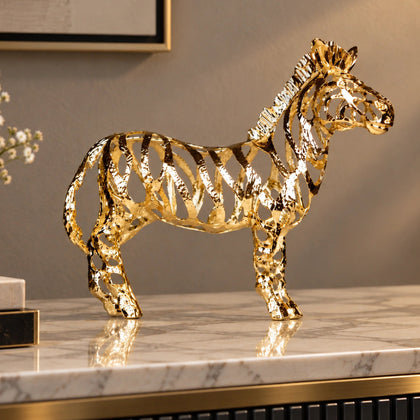 Gold Filigree Zebra Figurine