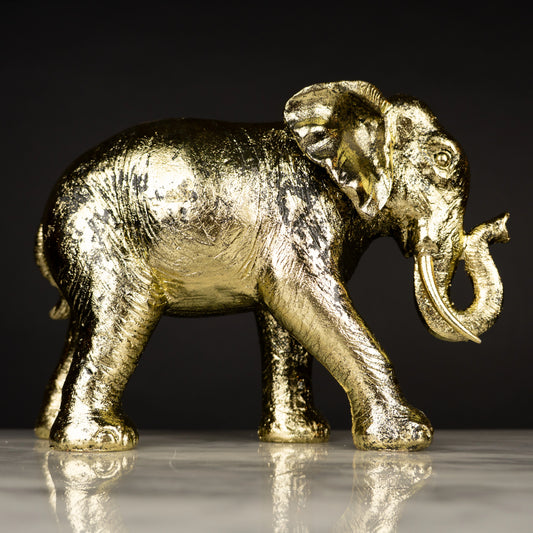Gold Textured Elephant Figurine