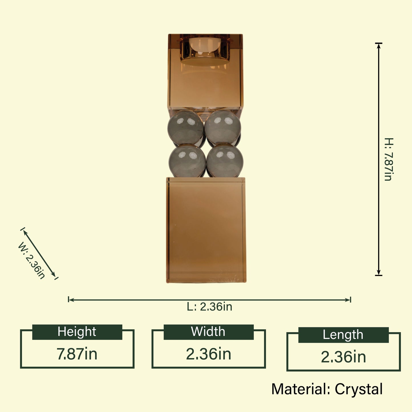 Artistic modern candle holder featuring smoked glass construction and balanced geometric composition for luxury decorative arrangements