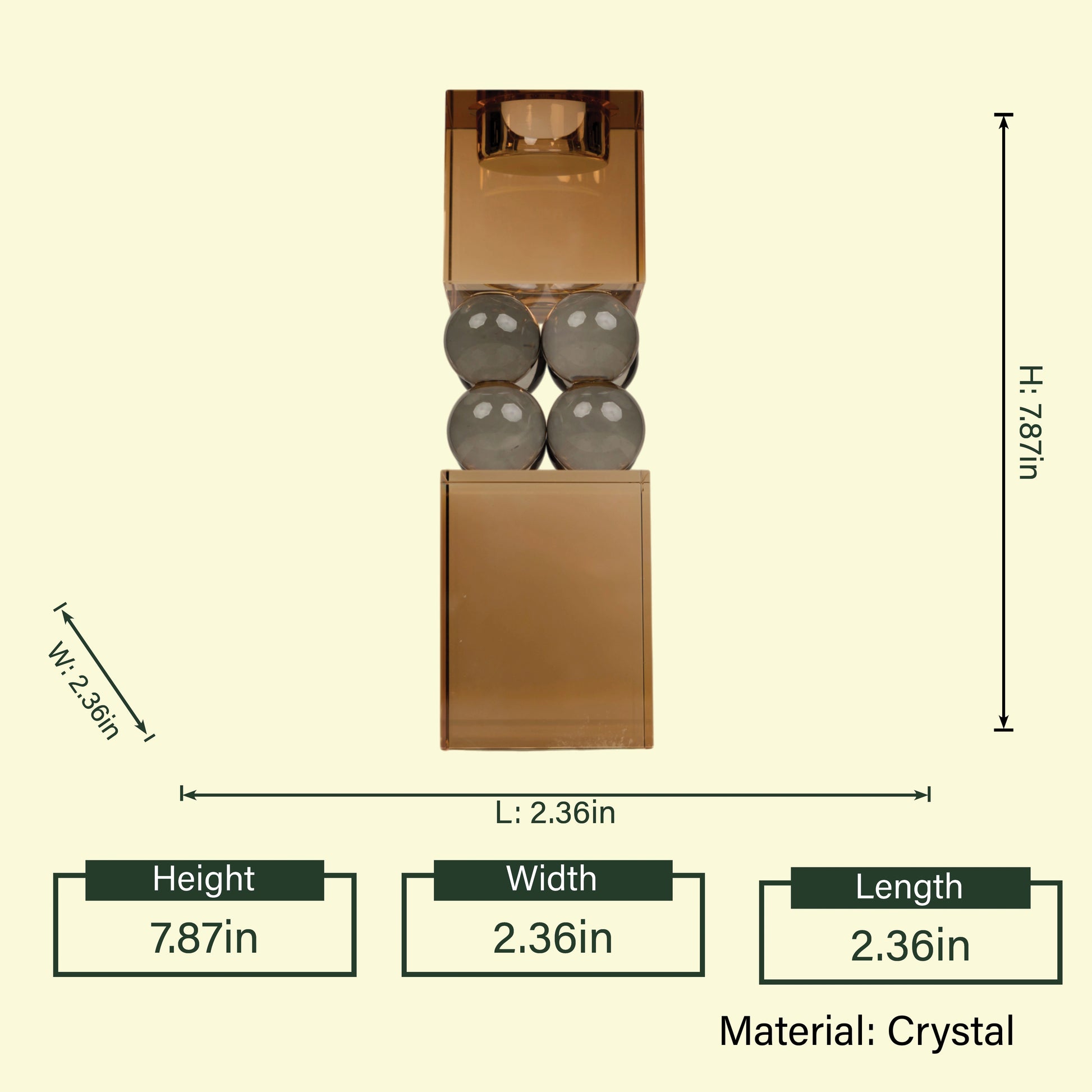 Artistic modern candle holder featuring smoked glass construction and balanced geometric composition for luxury decorative arrangements