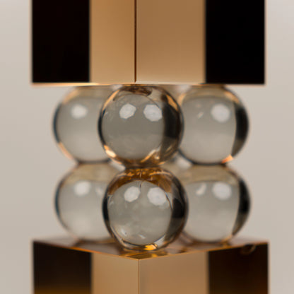 Amber Grey Crystal Candle Stand - Big