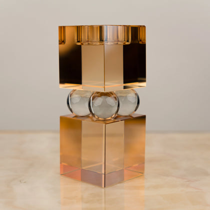 Amber Crystal Candle Stand - Small