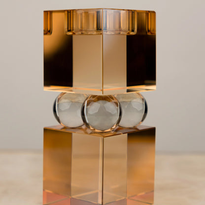 Amber Crystal Candle Stand - Small