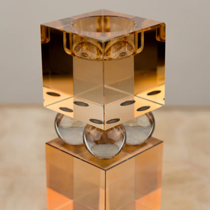 Amber Crystal Candle Stand - Small