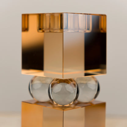 Amber Crystal Candle Stand - Small