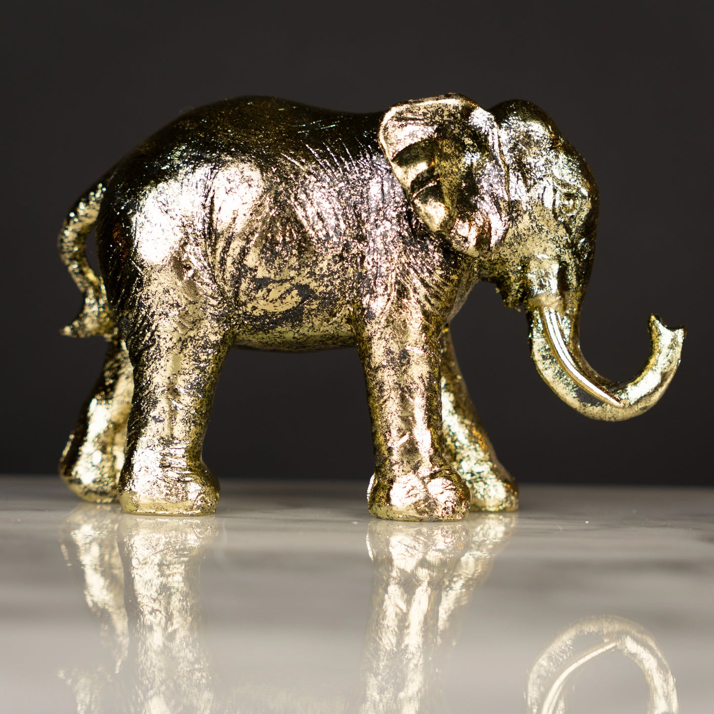 Antique Gold Regal Elephant Figurine