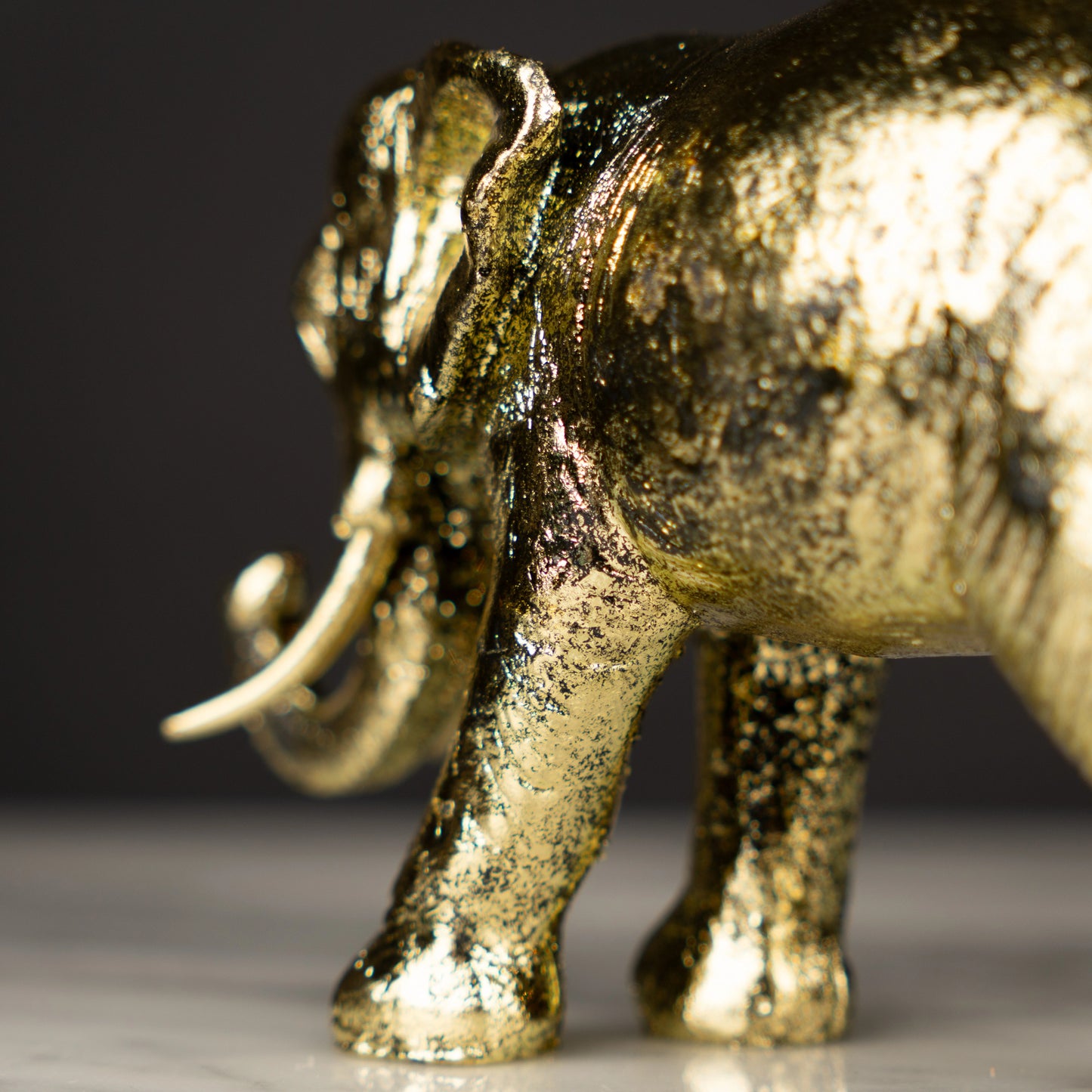 Antique Gold Regal Elephant Figurine