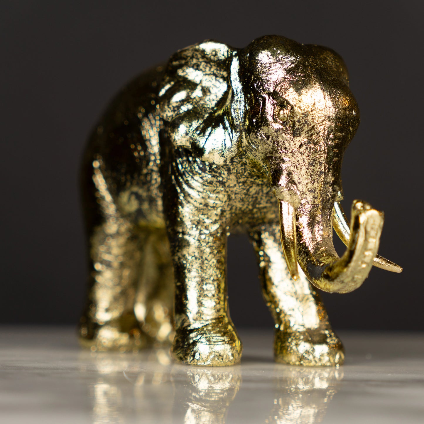 Antique Gold Regal Elephant Figurine