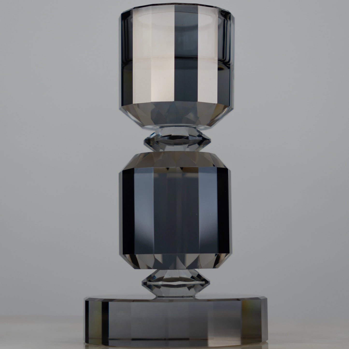Geometric Grey Crystal Candle Stand