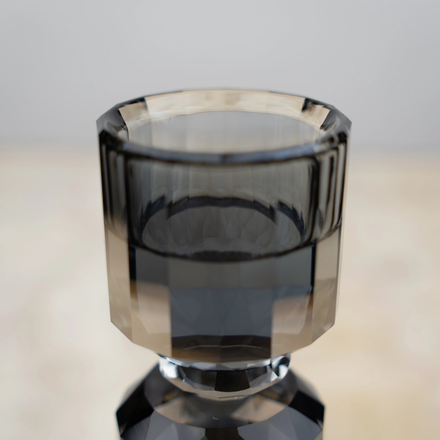 Geometric Grey Crystal Candle Stand