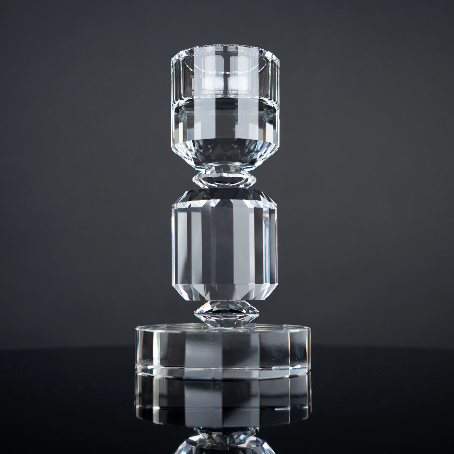 Faceted Crystal Taper Candle Holder