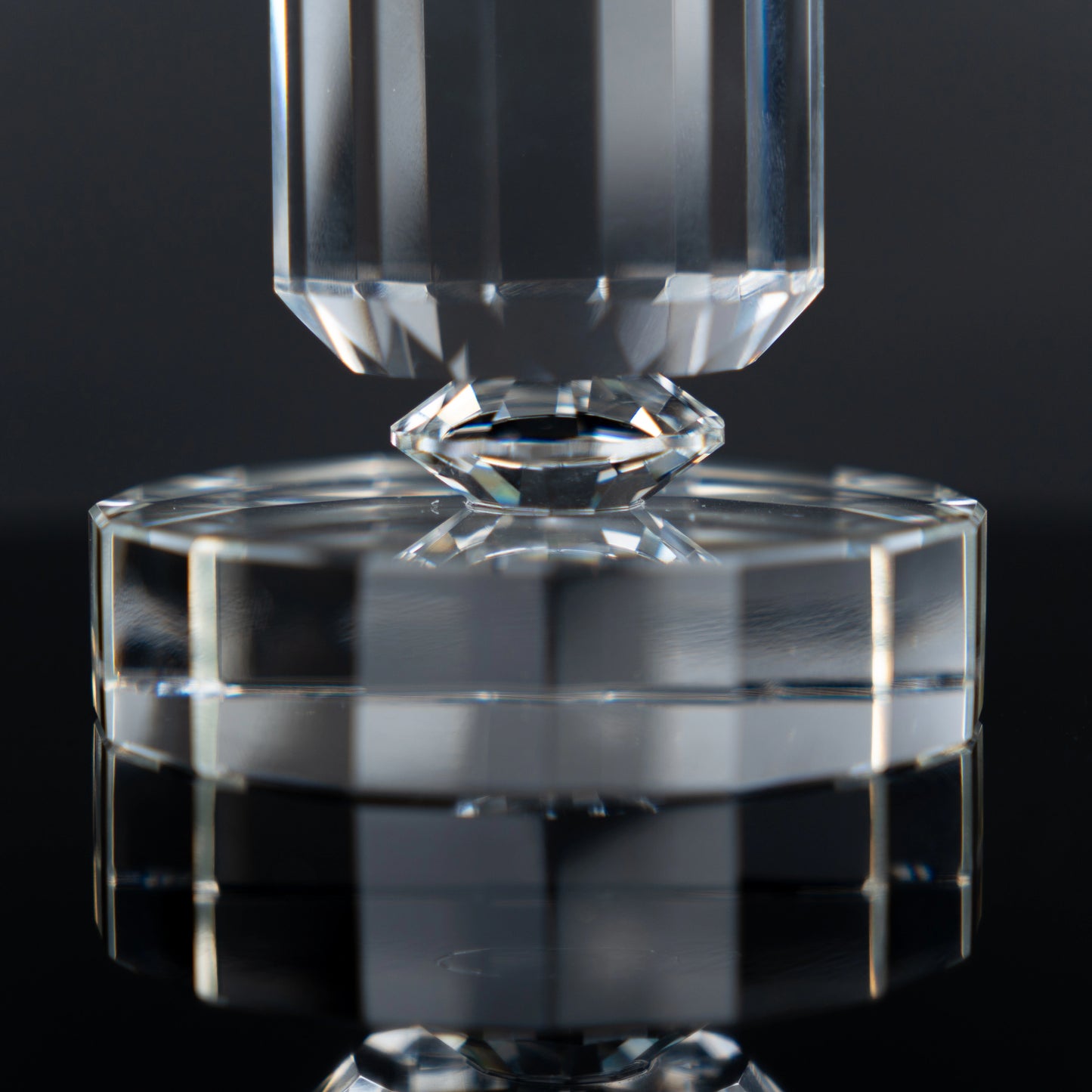 Faceted Crystal Taper Candle Holder