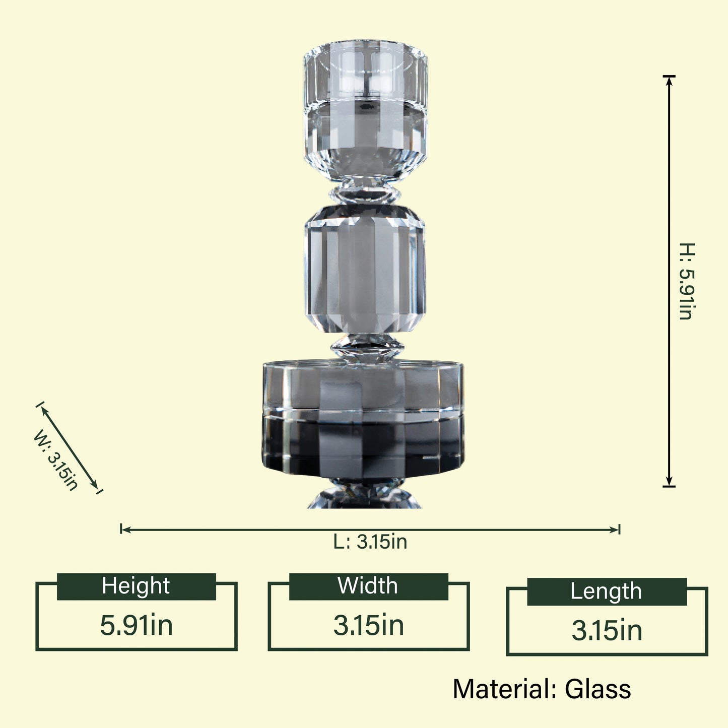 Faceted Crystal Taper Candle Holder